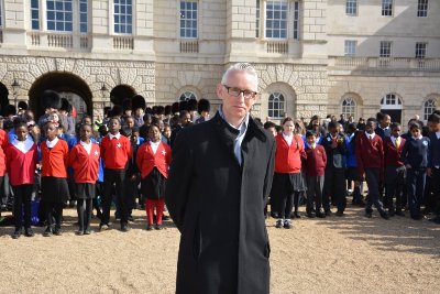 Grahame Davies with the performers